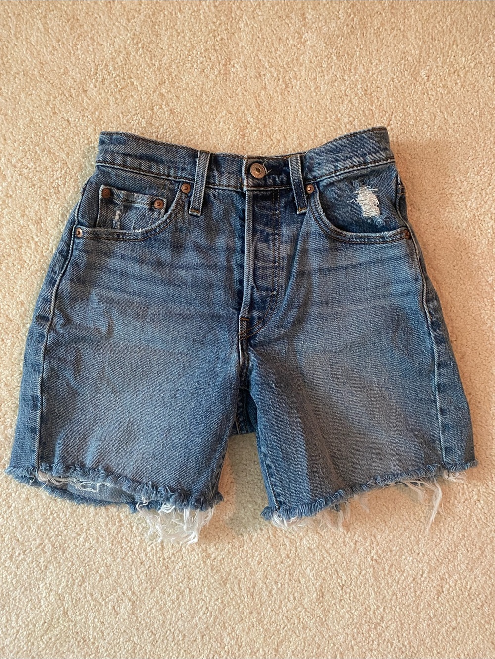 Levi 501 Blue Denim Cutoff Shorts